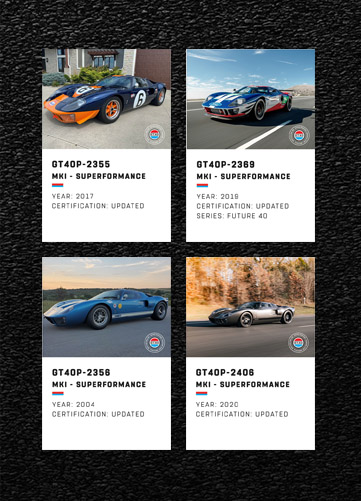 official GT40 cars in the Registry